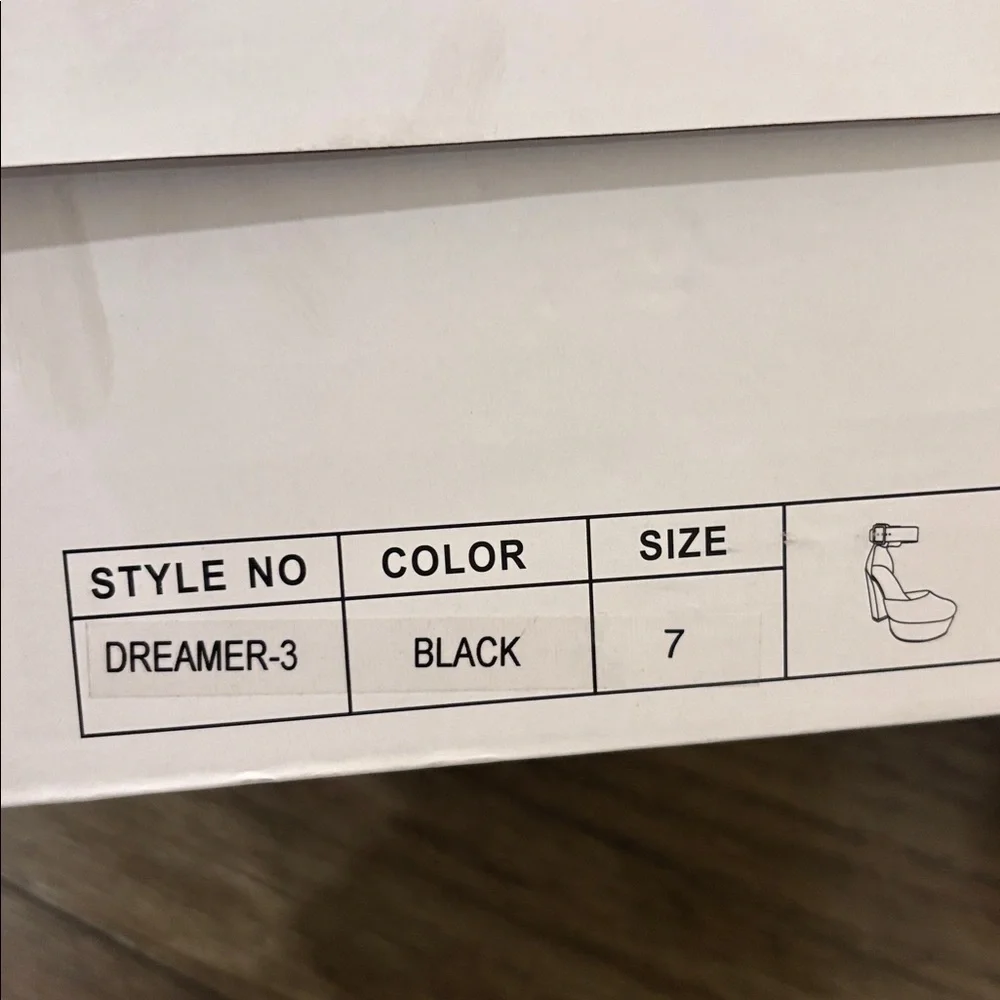 NIB [Lurnyet] Dreamer Black Platform Ankle Strap Platform Chunky Heels Women’s 7 - Picture 12 of 12